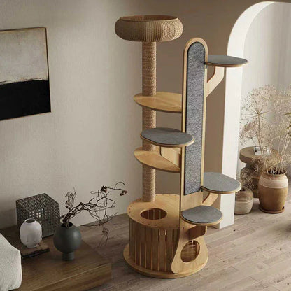 Desert Continent Solid Wood Cat Climbing Tree