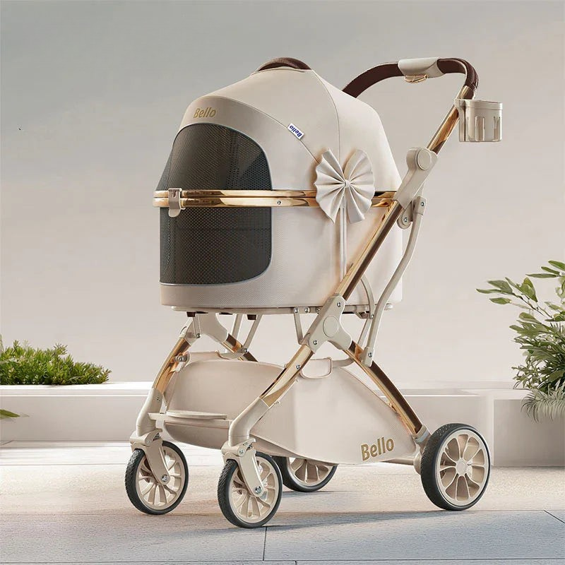 Luxury Detachable Cat Carrier Rolling Stroller