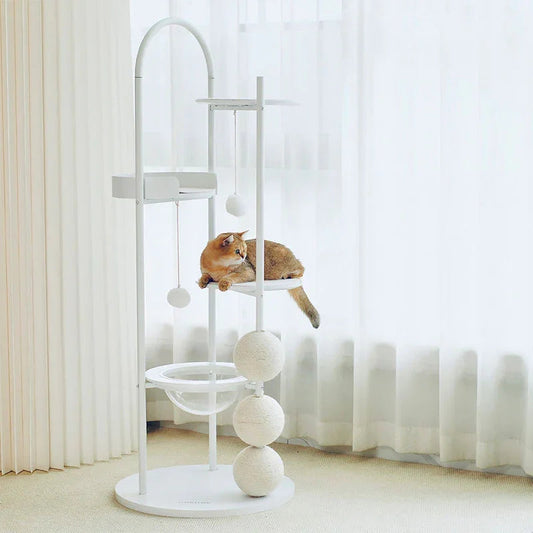 Iron Art Flying Saucer Cat Climbing Tree
