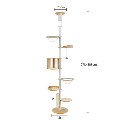 Iron Art Floor to Ceiling Cat Climbing Tree