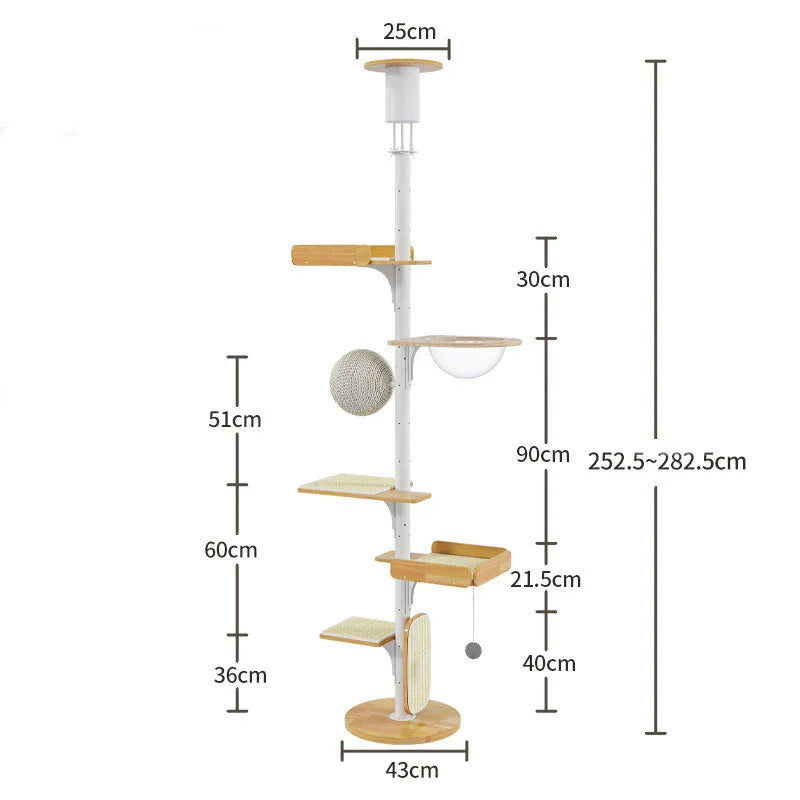 Iron Art Floor to Ceiling Cat Climbing Tree