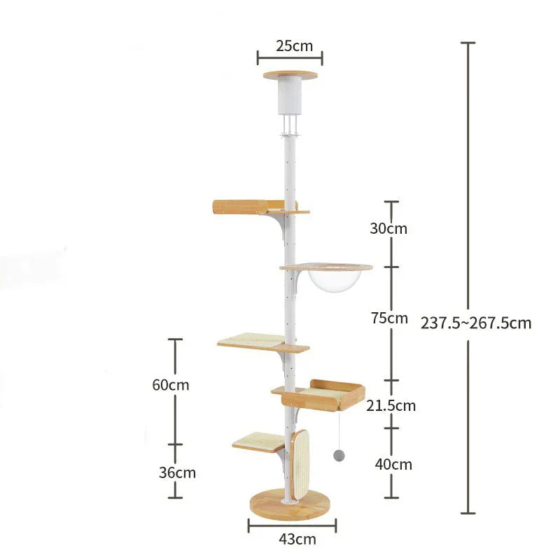 Iron Art Floor to Ceiling Cat Climbing Tree