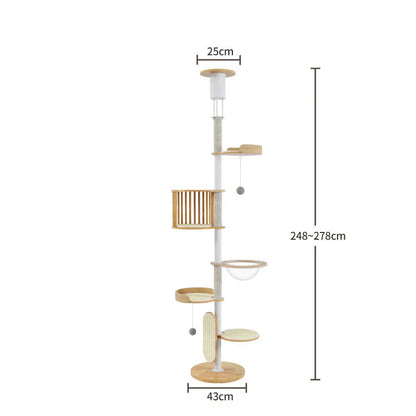 Iron Art Floor to Ceiling Cat Climbing Tree