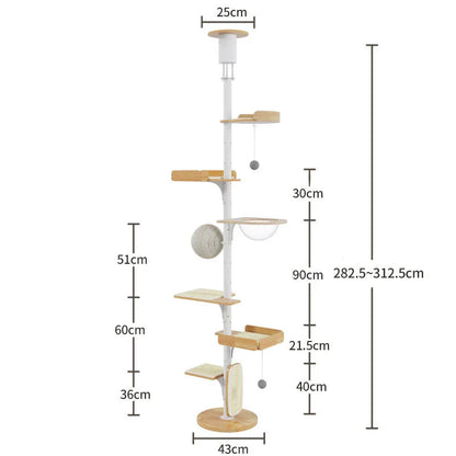 Iron Art Floor to Ceiling Cat Climbing Tree