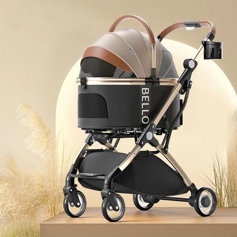 Luxury Detachable Cat Carrier Rolling Stroller