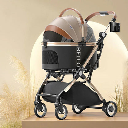 Luxury Detachable Cat Carrier Rolling Stroller