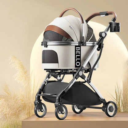 Luxury Detachable Cat Carrier Rolling Stroller