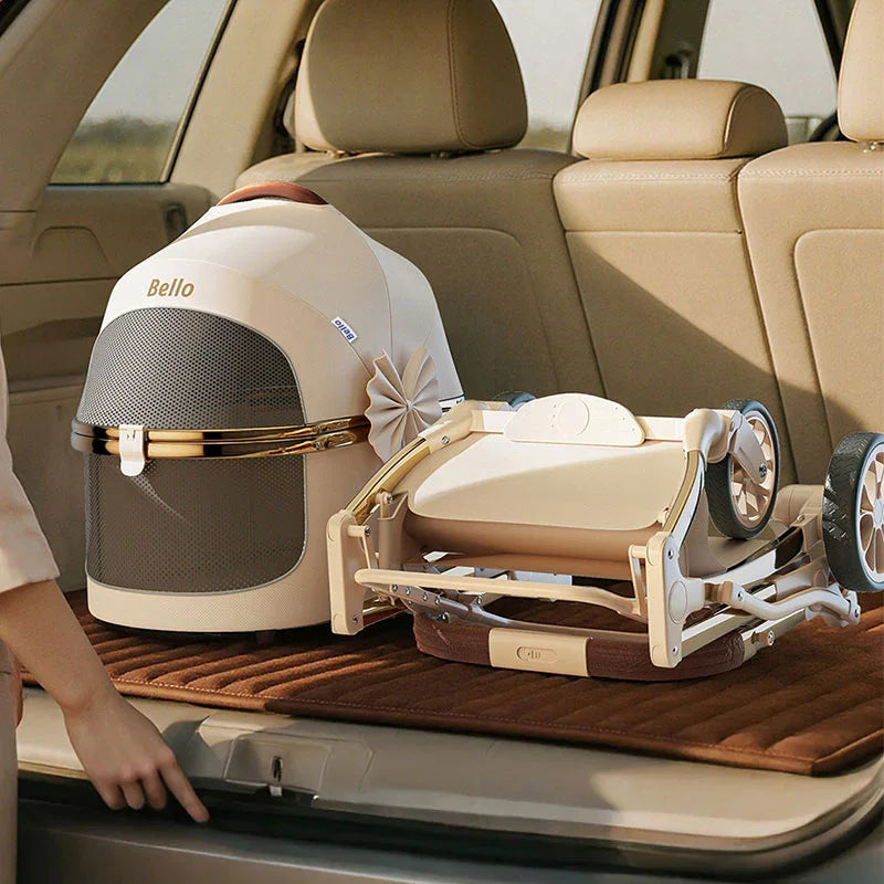 Luxury Detachable Cat Carrier Rolling Stroller