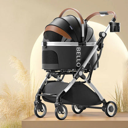 Luxury Detachable Cat Carrier Rolling Stroller