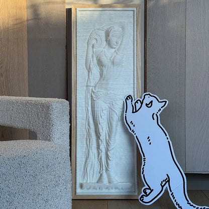 Sculpture Art Cat Scratch Post Board