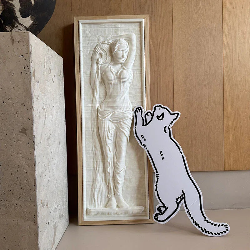 Sculpture Art Cat Scratch Post Board