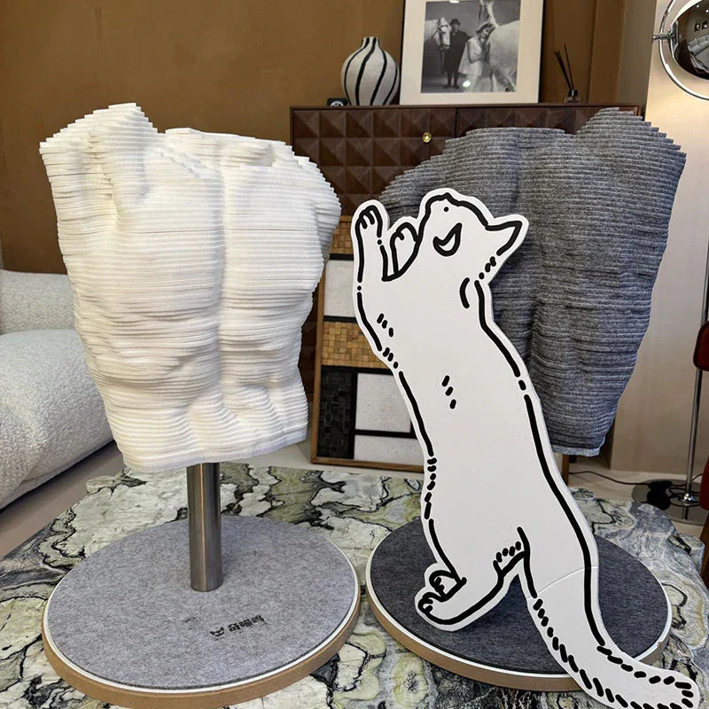 Sculpture Art Cat Scratch Post Board