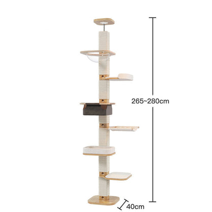 Solid Wood Floor to Ceiling Cat Climbing Tree