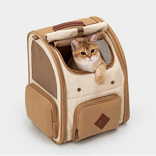 Vintage Cat Carrier Bag Travel Backpack