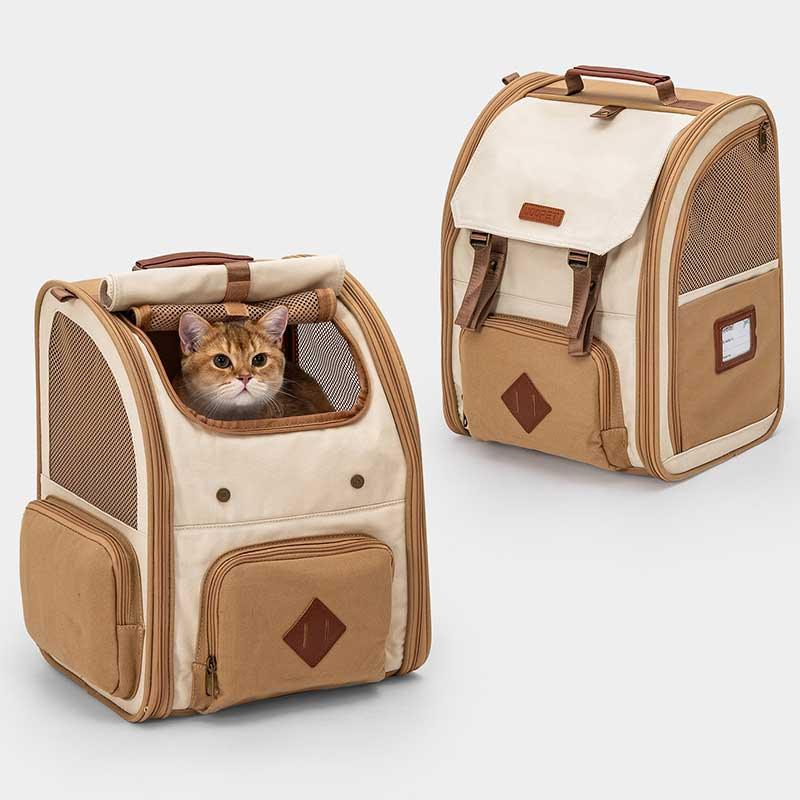 Vintage Cat Carrier Bag Travel Backpack