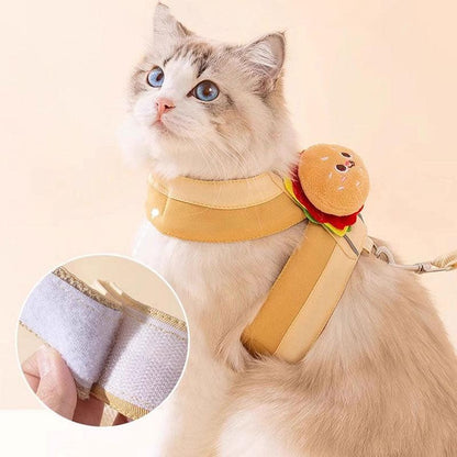 Burger Fries Cute Cat Leash Harness