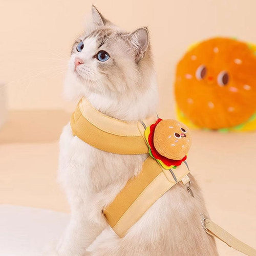 Burger Fries Cute Cat Leash Harness