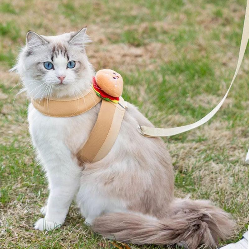 Burger Fries Cute Cat Leash Harness