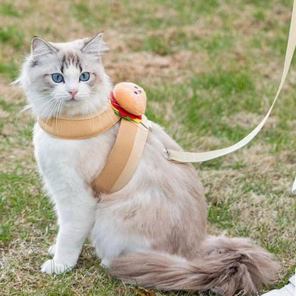 Burger Fries Cute Cat Leash Harness