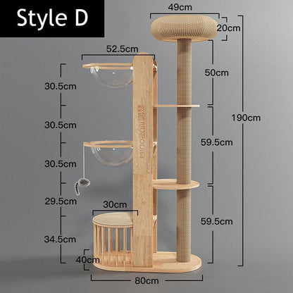 Capsule Climbing Wood Tree for Multiple Cat
