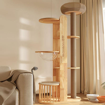 Capsule Climbing Wood Tree for Multiple Cat