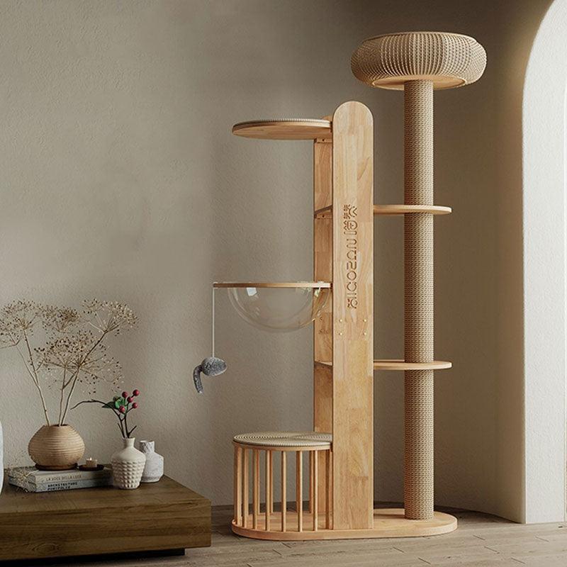 Capsule Climbing Wood Tree for Multiple Cat