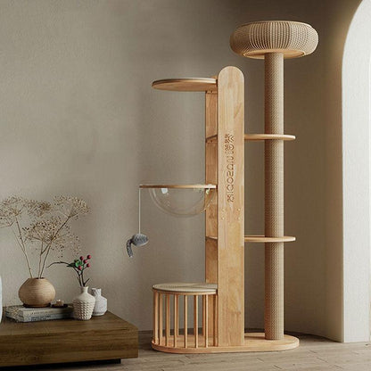 Capsule Climbing Wood Tree for Multiple Cat