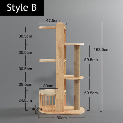 Capsule Climbing Wood Tree for Multiple Cat