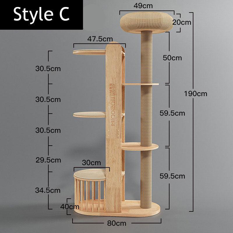 Capsule Climbing Wood Tree for Multiple Cat