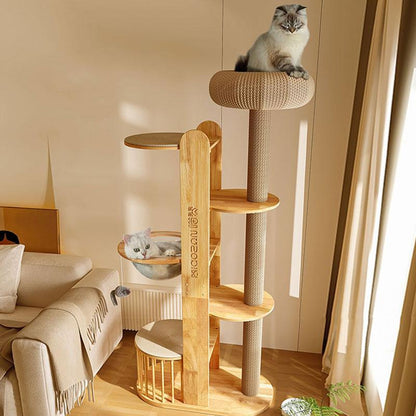 Capsule Climbing Wood Tree for Multiple Cat