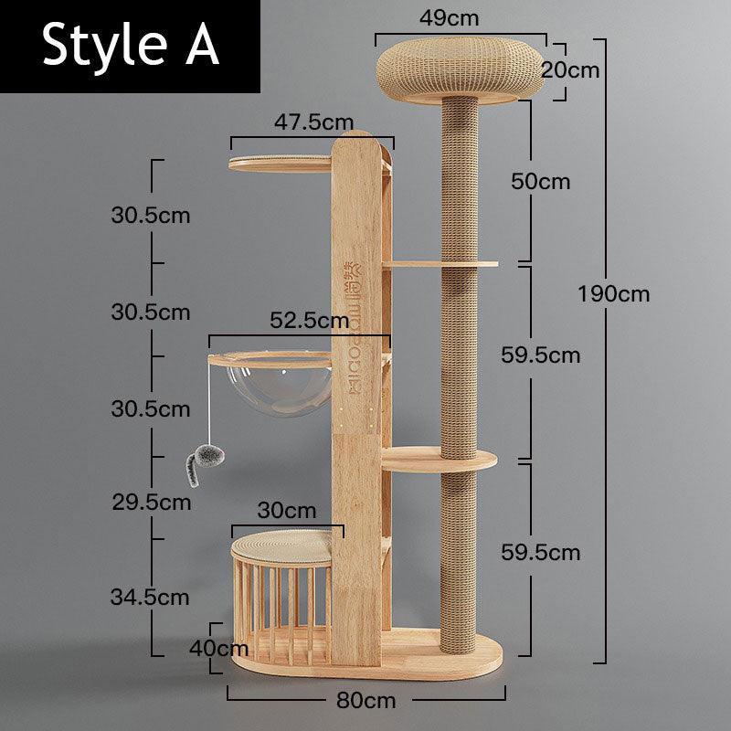 Capsule Climbing Wood Tree for Multiple Cat