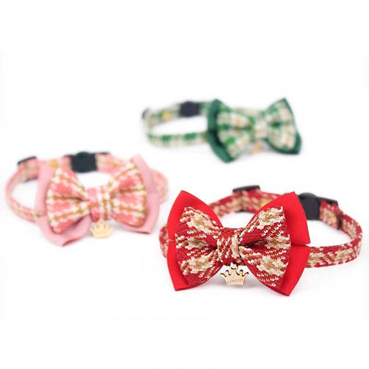 College Style Bow Cat Collar