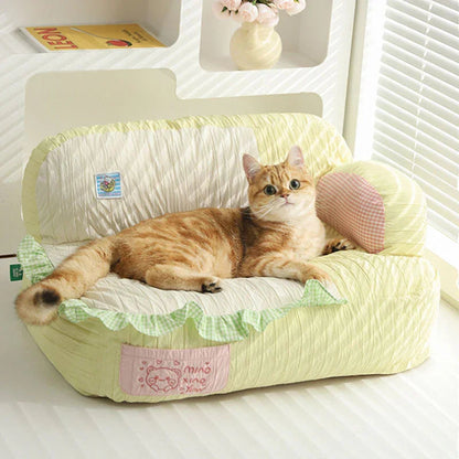 Cute Lace Mochi Cat Sofa Bed
