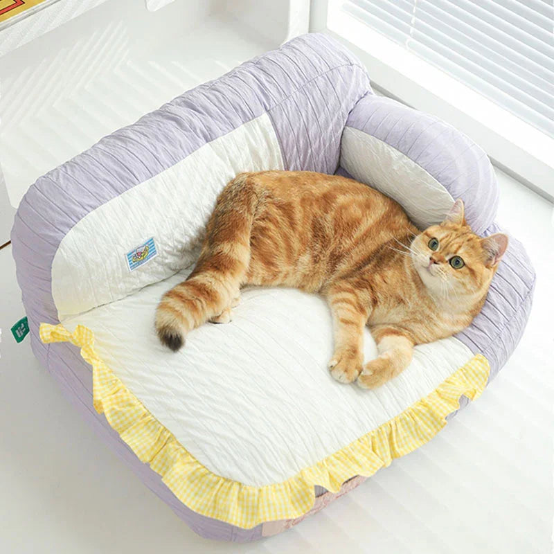 Cute Lace Mochi Cat Sofa Bed