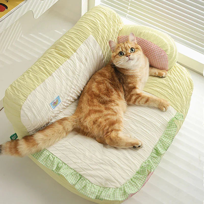 Cute Lace Mochi Cat Sofa Bed