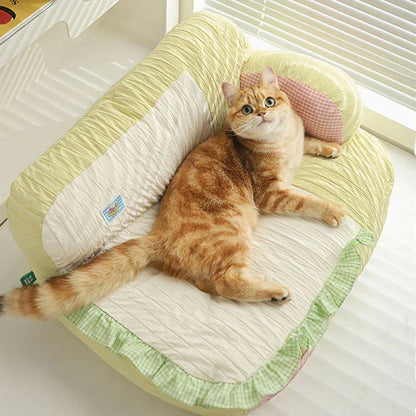 Cute Lace Mochi Cat Sofa Bed