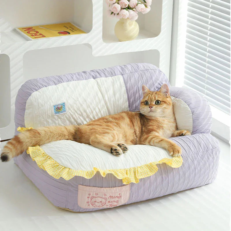 Cute Lace Mochi Cat Sofa Bed