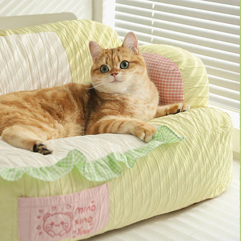 Cute Lace Mochi Cat Sofa Bed