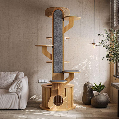 Desert Continent Solid Wood Cat Climbing Tree