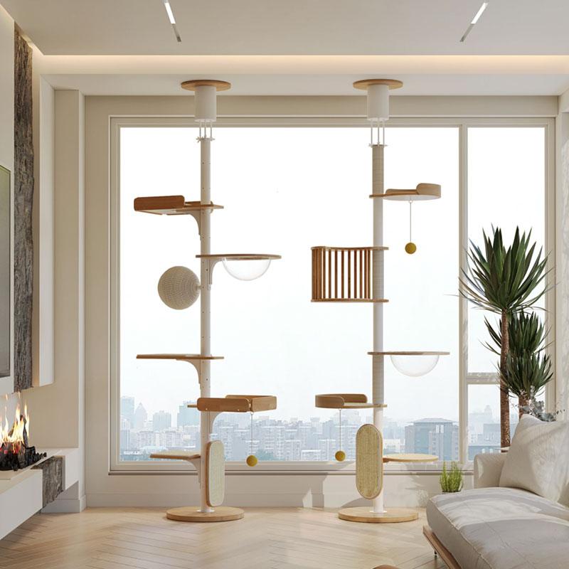 Iron Art Floor to Ceiling Cat Climbing Tree