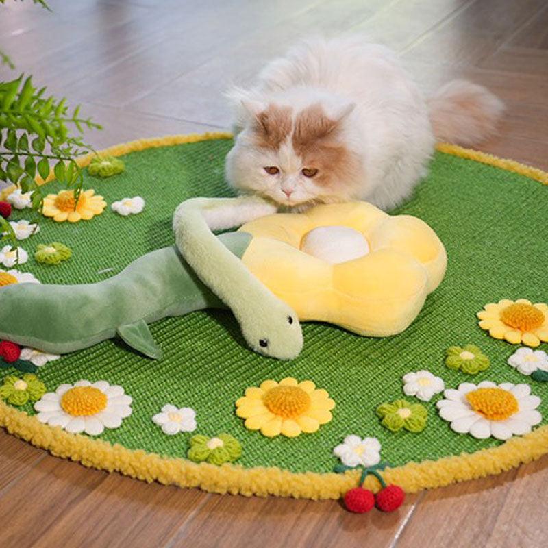 JCAT Blooming Garden Cat Scratch Mat Furniture