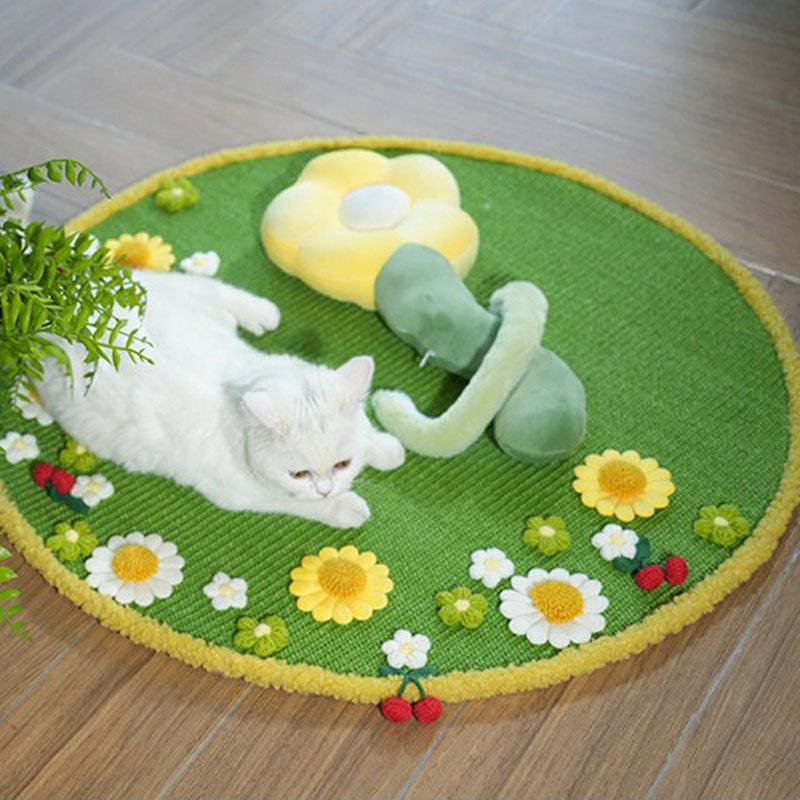 JCAT Blooming Garden Cat Scratch Mat Furniture