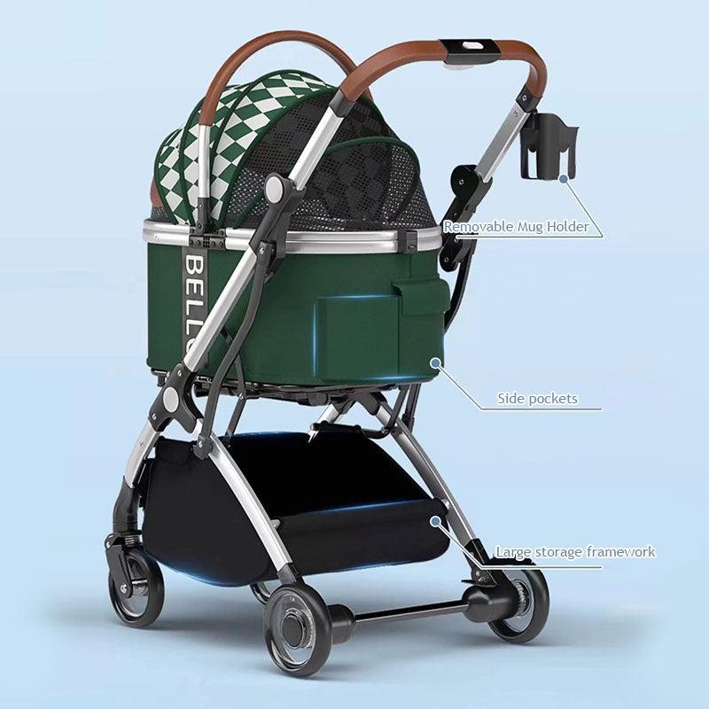 Luxury Detachable Cat Carrier Rolling Stroller