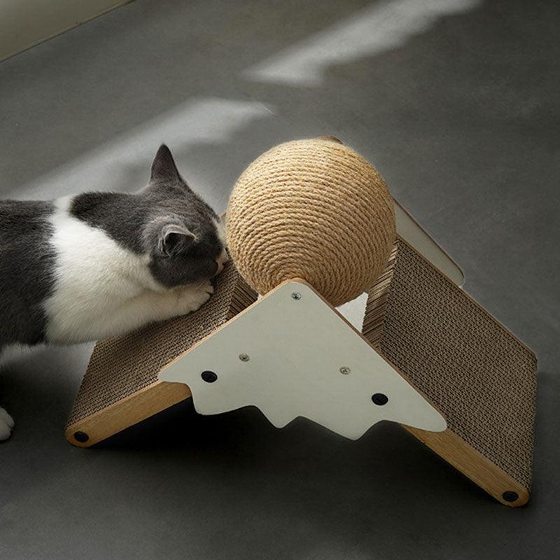 Snowy Mountain Cat Toy Scratching Ball Board