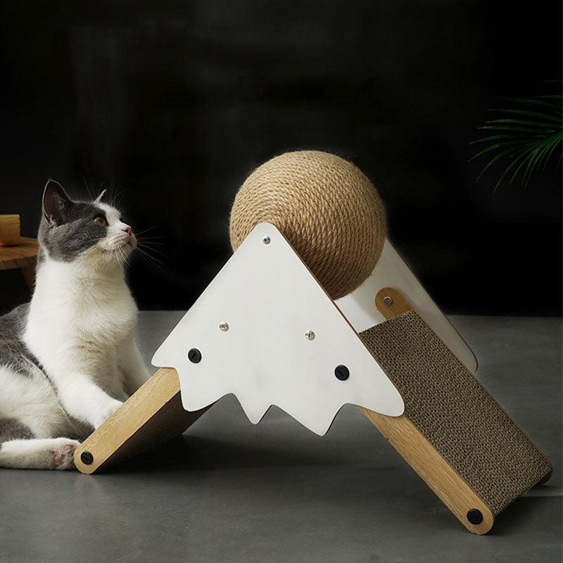 Snowy Mountain Cat Toy Scratching Ball Board