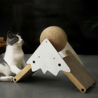 Snowy Mountain Cat Toy Scratching Ball Board