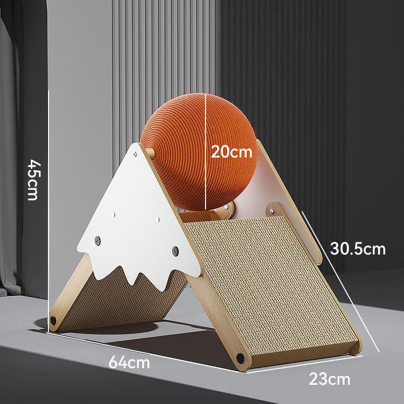 Snowy Mountain Cat Toy Scratching Ball Board