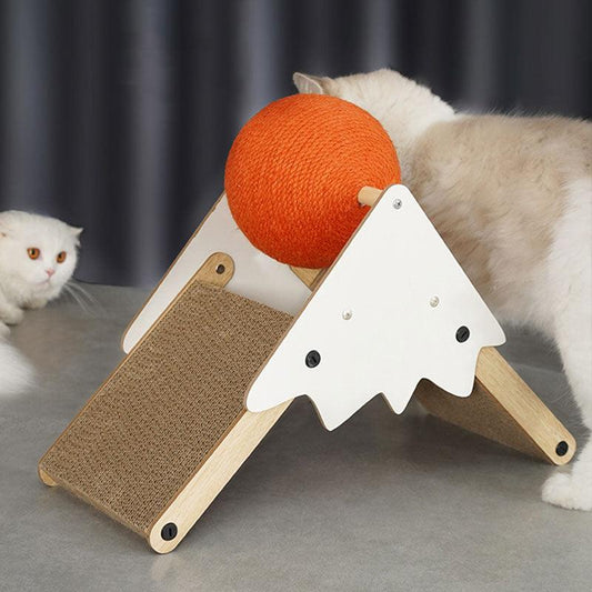 Snowy Mountain Cat Toy Scratching Ball Board