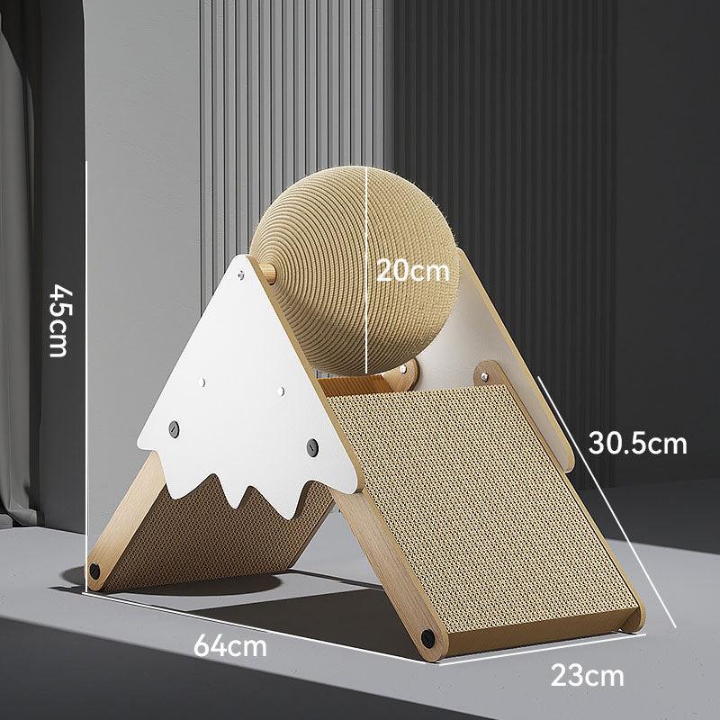 Snowy Mountain Cat Toy Scratching Ball Board