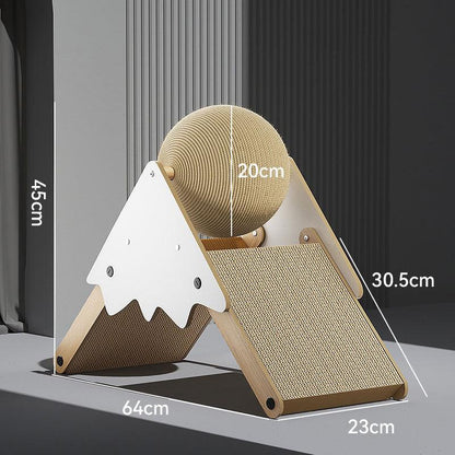 Snowy Mountain Cat Toy Scratching Ball Board